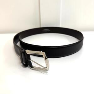 Tardini Brown Textured Genuine Italian Leather Silver Buckle Dress Belt 100 40